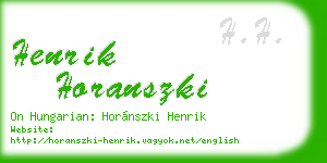 henrik horanszki business card